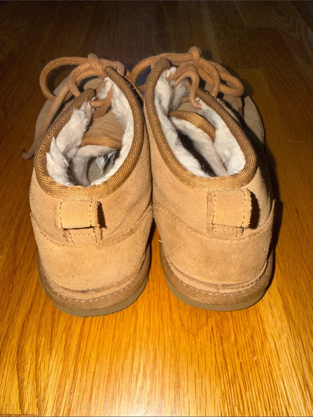 UGG Neumel Chestnut Suede Lace-Up Shearling Ankle Boots